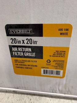 Everbilt — 20 in. x 20 in. Steel Return Air Filter Grille in White