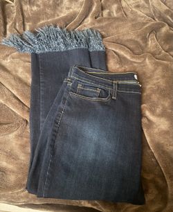 Judy Blue Dark Wash Jeans with Frayed Hem