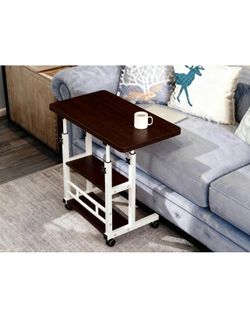 New in box! Rolling Standing Desk with Charging Station, Portable Height Adjustable Mobile Computer Desk with Wheels & 2-Tier Shelves & Hooks, Easy As
