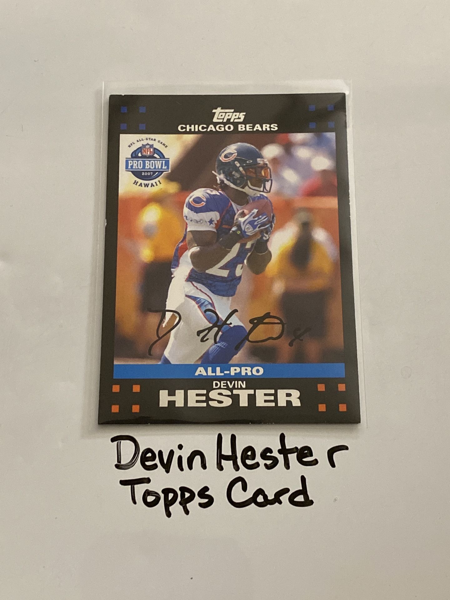 Devin Hester Chicago Bears Hall of Fame KR Topps Card.