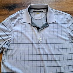 Greg Norman Mens GolfPolo Shirt Size L Play Dry Short Sleeve Beige New Condition