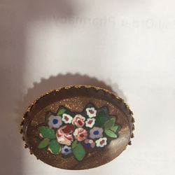 Hand painted Flower Design Pin