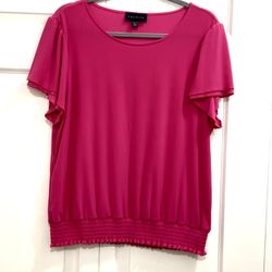 XL smocked blouse. Fuchsia or hot pink! Used once only, looks new.