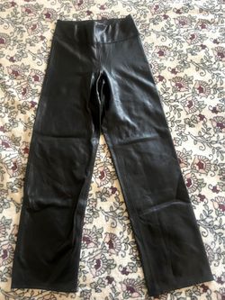 Flared leather leggings