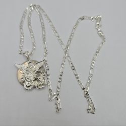 Saint MICHAEL'S PLATED SILVER COLOR CHAIN 