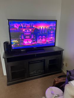 TV stand with fireplace