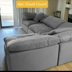 Gray Cloud Couch Modular Sectional Sofa 