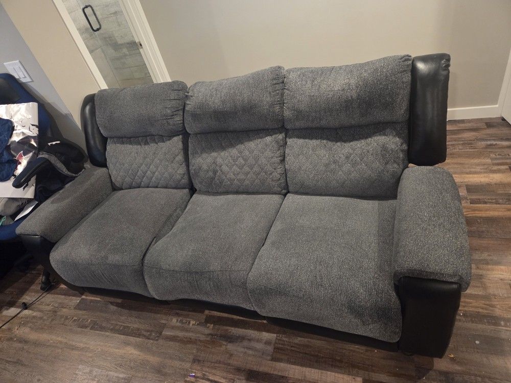 Leather And Cloth Couch