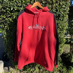 Vintage NFL Official SF San Francisco 49ers Red & Gold Fleece Hoodie Size L