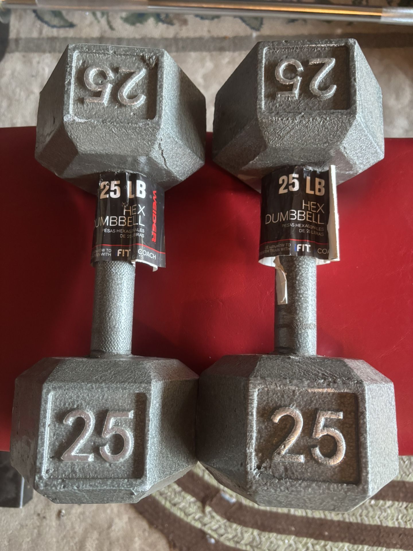 WEIDER WNHD2520 25LB HEX DUMBBELLS, NEW