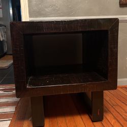 2 x Wood/Iron Legged End Tables (Modern)