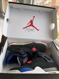 Air Jordan 4 Black Blue Red Sneakers