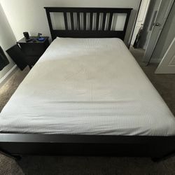 IKEA Hemnes Queen Bed Frame, Mattress 