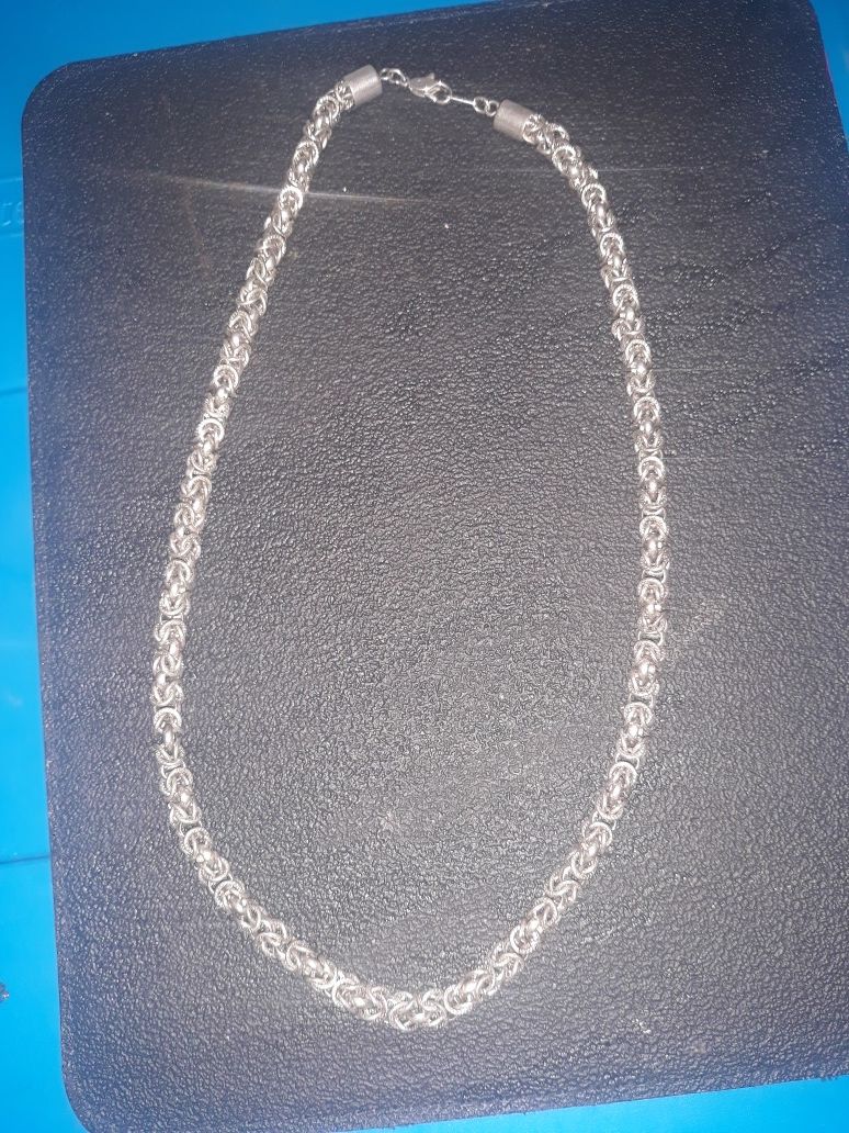 18inch Hand Crafted Mens Silver Rope Chain