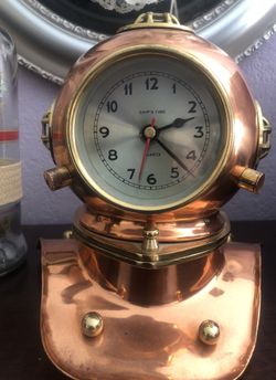 Dive helmet brass clock