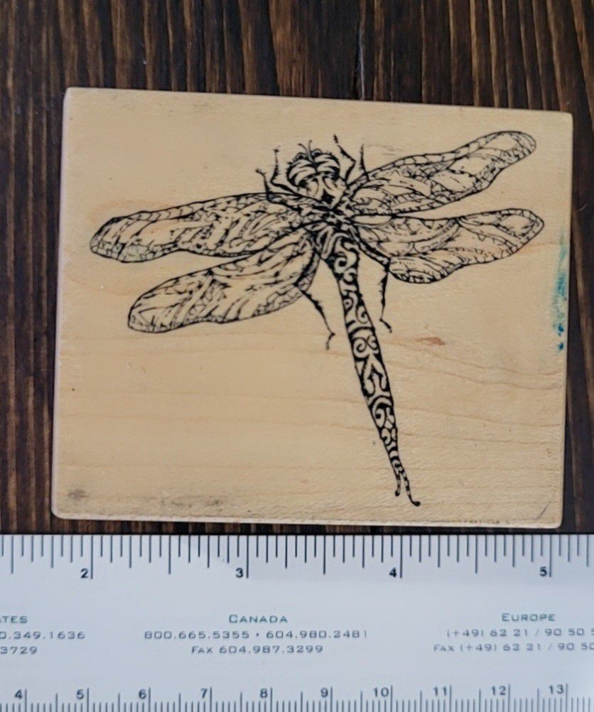 Dragonfly Nature Wooden Rubber Stamp psx Craft Art Supply Spring 