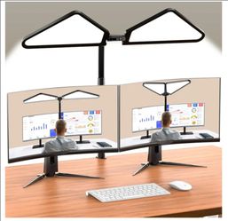 Ultra Large Dual Source Clamp On Gooseneck Desk Lamp | Super Bright LED Study Light with Flexible Arms, 5 Brightness & 4 Color Modes for Home Office/R