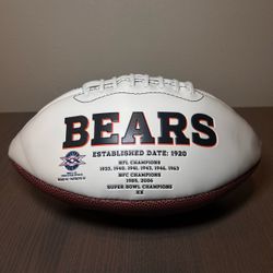 CHICAGO BEARS WHITE PANEL STAT FOOTBALL ( READ DESCRIPTION )