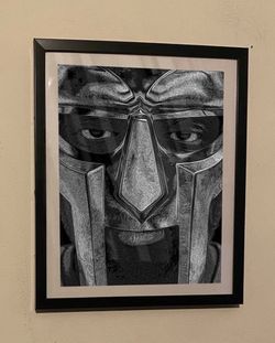 Mf Doom Custom Art Piece On Black Frame