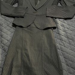 Pin Stripped Women Skirt Suit - Med