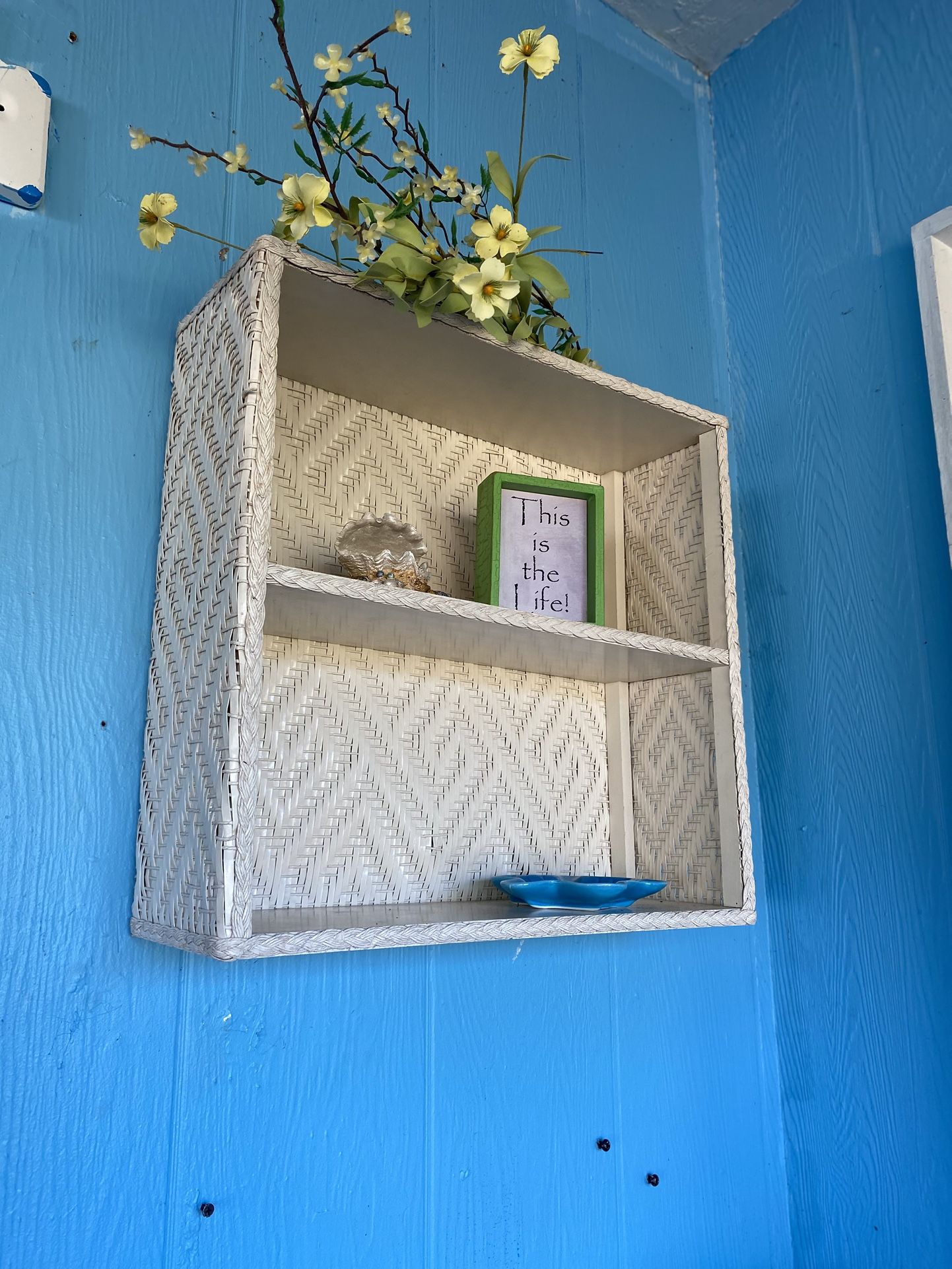Vintage Wicker Wall Shelf