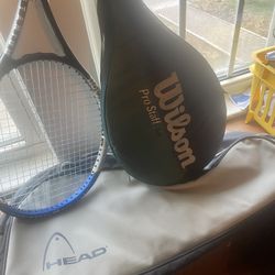 Tennis Rackets And Bag