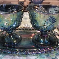 Vintage Carnival Glass Set