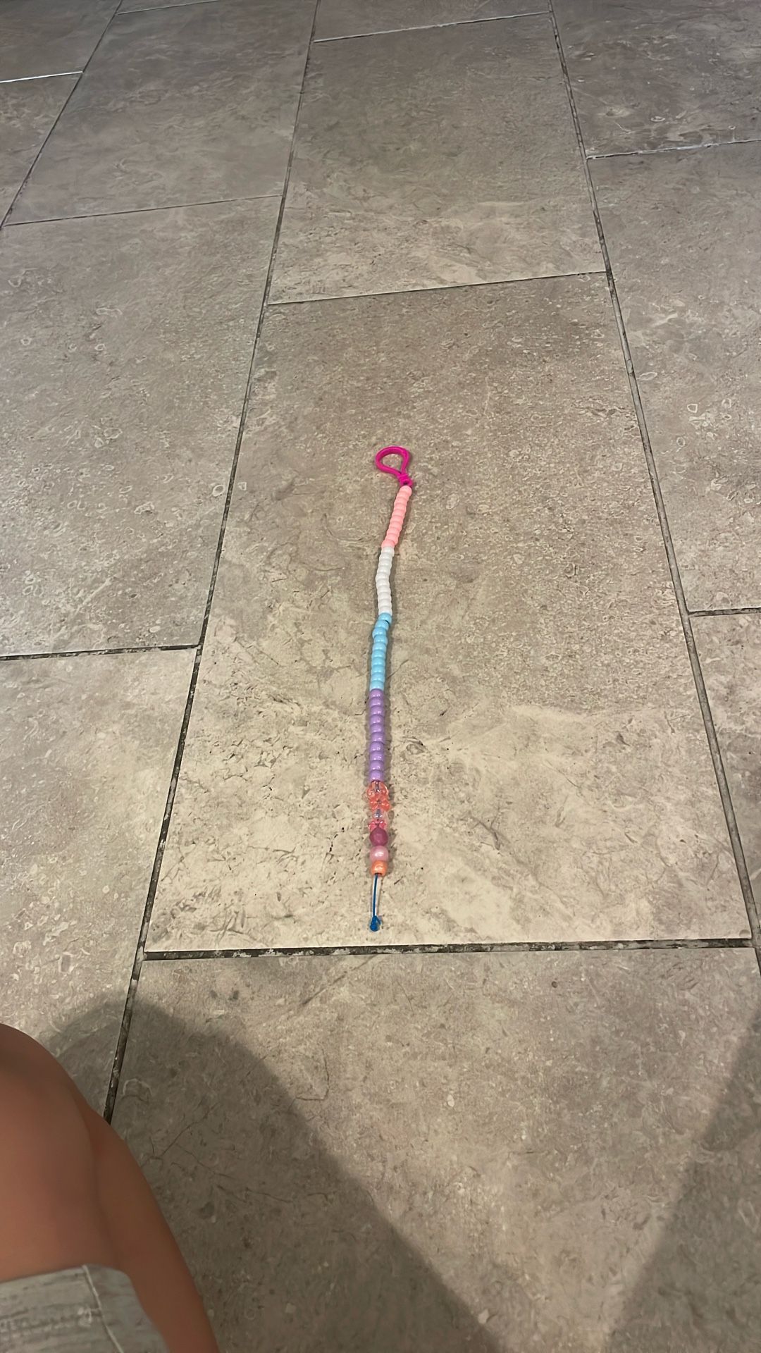 Keychain pink white blue purple colors 14 inches