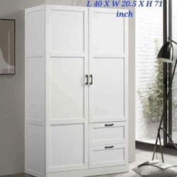 White Storage Closet Armoire 