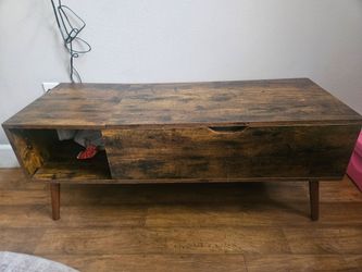 Rustic Brown Wood Coffee Table with Storage