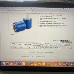 Uline Colored Mini-Wrap 80 Gauge 5” X 1000’ Blue