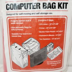U-Haul Computer Bag Kit Includes 1 CPU Tower Bag, 1 Printer Bag, 1 Monitor Bag, 1 Keyboard + Mouse Bag
