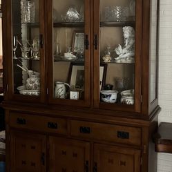 Mission style china sale cabinet for sale