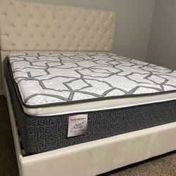 King Size Mattress Pillow Top 14” Inches  Excellent Comfort Also Available: Twin, Full, And Queen New From Factory With Its Plastic Same Day Delivery 