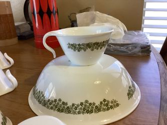 Corelle Vintage Spring Green Cup and Plate Set