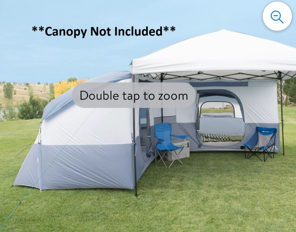 Ozark Trail Connect Tent 8-Person Canopy Tent (Straight-Leg Canopy Sold Separately) The Poles Are Different Colors, Blue And Black
