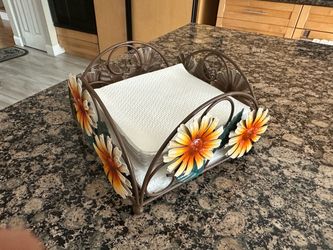 Metal Sunflower Napkins Holder