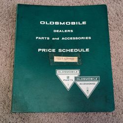 Vintage Oldsmobile Dealers Parts and Accessories Price Schedule Green Binder