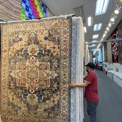 5x7 Area Rugs Carpet Rugs Medalian Design Thick Pile Colors  Blue Beige Red