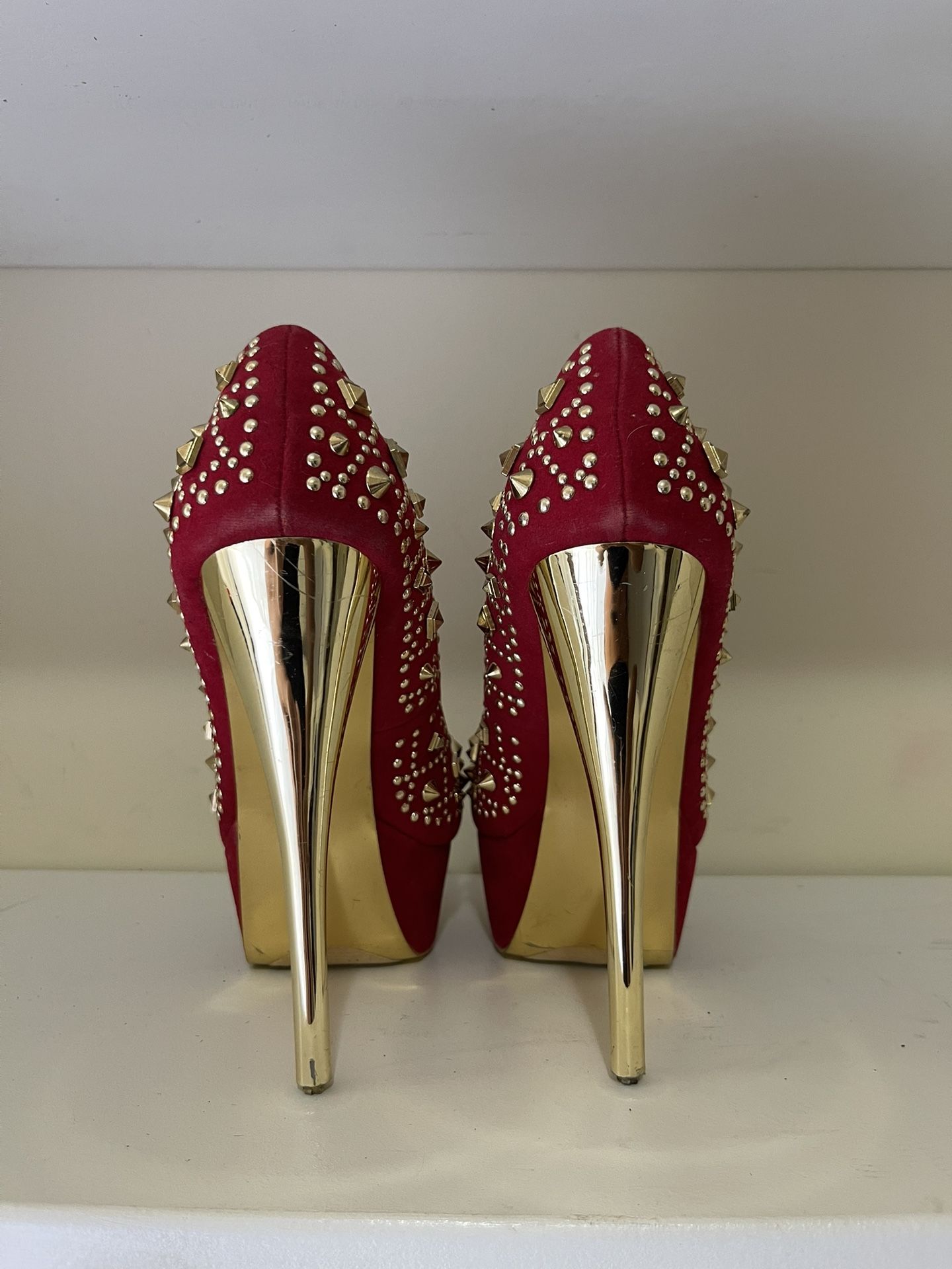 Red High Heels With God Stones