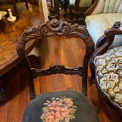 Antique wood carved accent chair