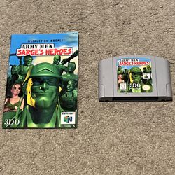 Army Men Sarge's Heroes Nintendo 64 N64 w/ Manual Tested