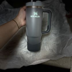 30 Oz Stanley Tumbler Charcoal Color Uses BUT LIKE NEWWW Comes With Matching Silicone Boot 