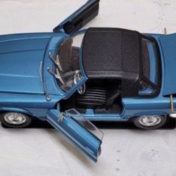 Vintage Mercedes-Benz SL Convertible Die-Cast Model Car – Made in Italy – 1978 – Display Stand