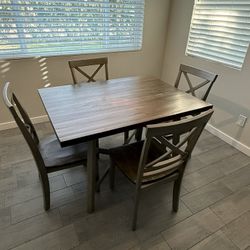 Kitchen Table With Chairs; Wood Construction. 