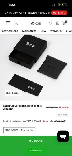 Black Clover Tennis Bracelet