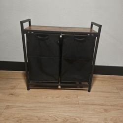 Double Laundry Hamper with Shelf