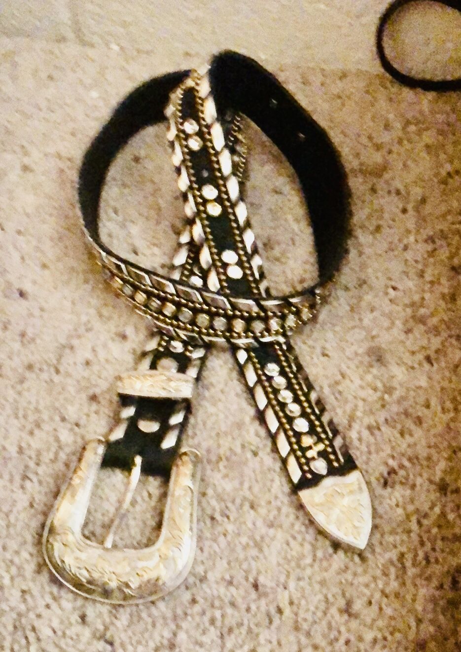 Kippys Genuine Cowgirl belt, Authentic Bejeweled Soft leather