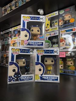 Coraline In Pajamas / With Cat / In Raincoat Funko Pop Bundle Lot