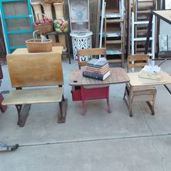 Three Antique Vintage School Desks -  $30, $40, and $50
